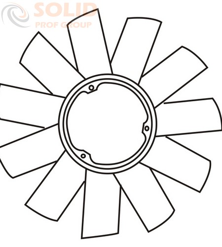 Крыльчатка вентилятора (лопасть) под гидромуфту, 3 отв