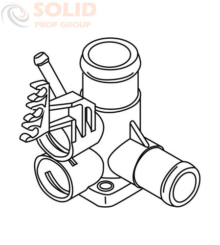Фланец системы охлаждения 2 датчика c отводом, пластик