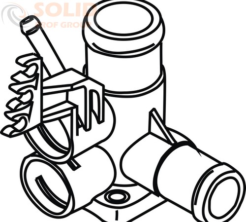 Фланец системы охлаждения 2 датчика c отводом, пластик