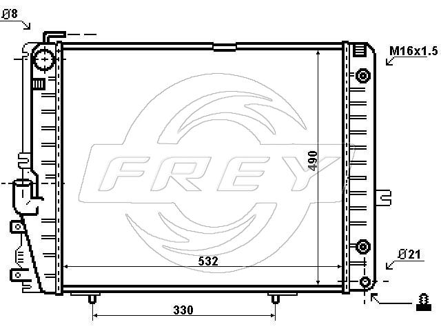 Радиатор охлаждения двигателя FREY 723800201